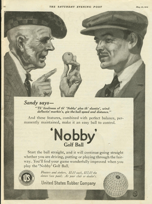 Nobby Golf Balls Magazine, advert, USA, 1910s