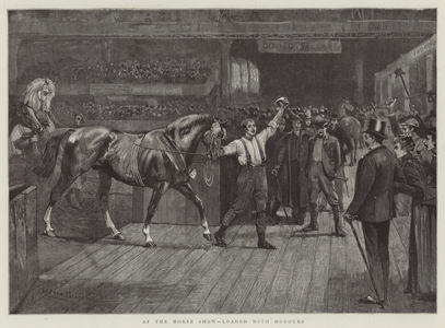 At the Horse Show, loaded with Honours (engraving)