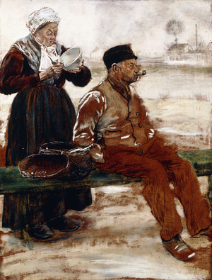 After the Meal,  (oil on cradled panel)