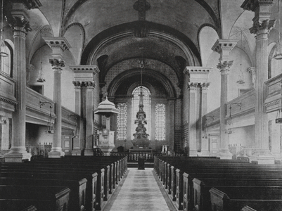 St Paul's Church, New York, where General Washington attended Service (b/w photo)