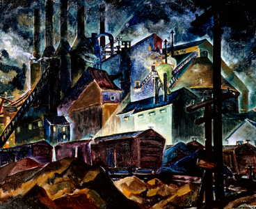 Lime Kiln at Night, 1936 (oil on canvas)