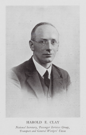 Harold E Clay, British trade unionist (b/w photo)