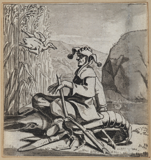 The Foul-Mouthed Fool, 1660-86 (brush and Indian ink on paper)