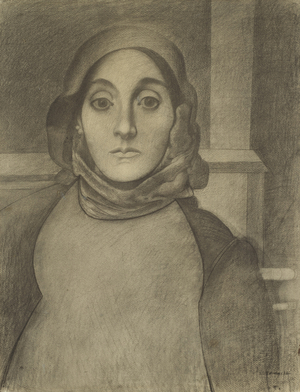 The Artist's Mother, 1926 or 1936 (charcoal on ivory laid paper)