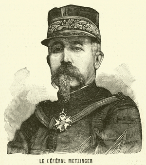 General Leon Frederic Hubert Metzinger, French soldier (engraving)