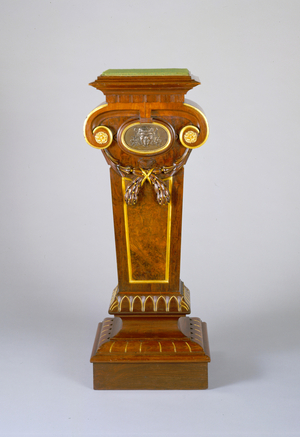 Pedestal, 1870-75 (walnut, rosewood, gilding & copper)