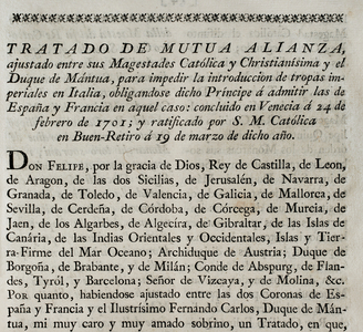 Treaty of Mutual Alliance (1701), 1801 (print)