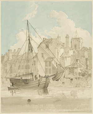 Redcliffe Back, with St Thomas' Church, 1821 (pencil & watercolour on paper)