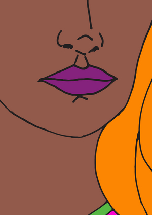 Purple lips (mixed media)