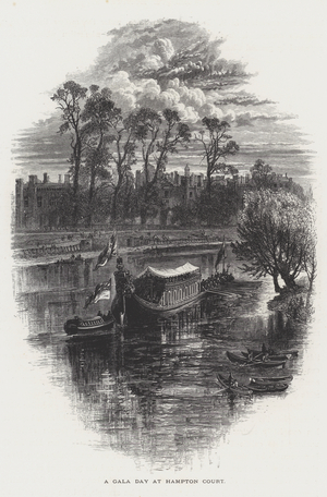 A gala day at Hampton Court, Richmond upon Thames (engraving)