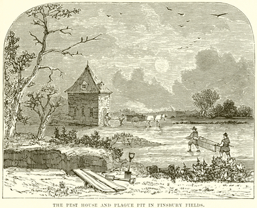 The Pest House and Plague Pit in Finsbury Fields (engraving)