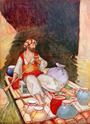 Sindbad Guided it down the River (colour litho)