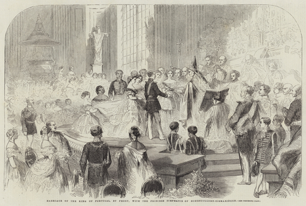 Marriage of the King of Portugal, by Proxy, with the Princess Stephanie of Hohenzollern-Sigmaringen (engraving)