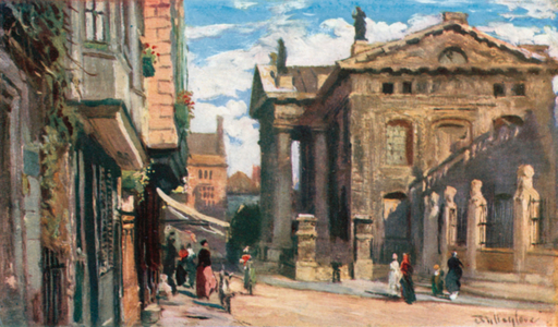 The Clarendon Building, looking East (colour litho)