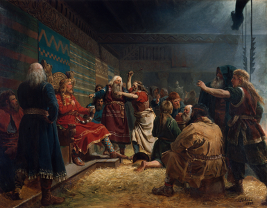 Haakon the good and farmers at the sacrifice of cage, 1860