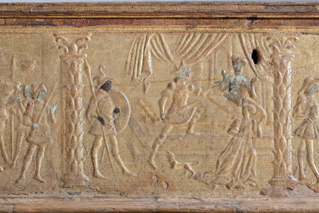 History of Lucretia (detail), c.1430-1460 (gilded wood in pads, painted in tempera)