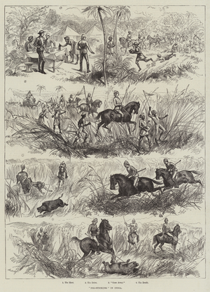 "Pig-Sticking" in India (engraving)