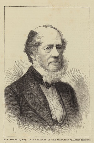 H S Pownall, Esquire, Late Chairman of the Middlesex Quarter Sessions (engraving)