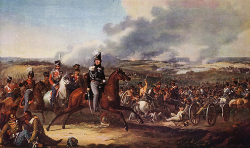 The battle of Borodino (colour litho)