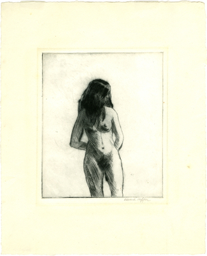 Nude Facing Front, 1919-1923 (drypoint)