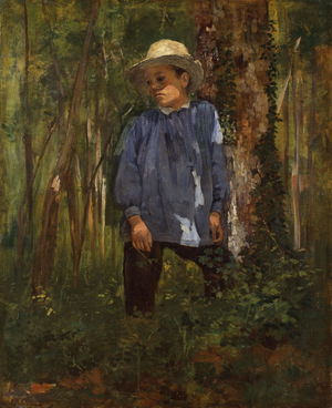 Boy in the Forest, c.1860 (oil on canvas)