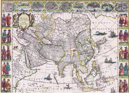 Map of Asia 1632, from British Adventure published by Collins, 1947 (colour litho)