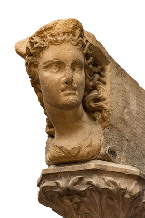 Bracket, female head, 1260-65 (marble)