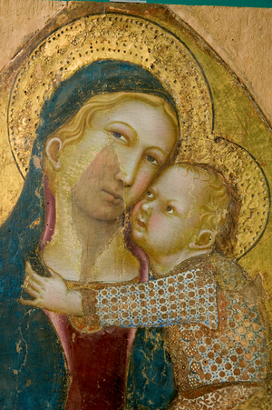 Madonna and Child Jesus, detail, c.1350-70 (tempera on board)
