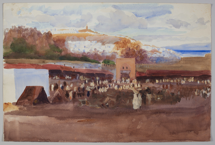 Encampment, Tangier, 1900. Pencil and watercolor