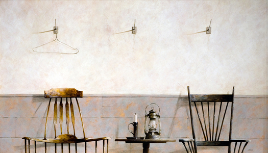 Candle and Lamp, 2008 (acrylic on board)