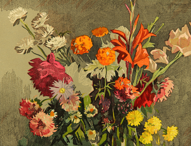 Flowers, 1962 (linocut)