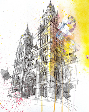 The Natural History Museum, 2020 (mixed media on paper)
