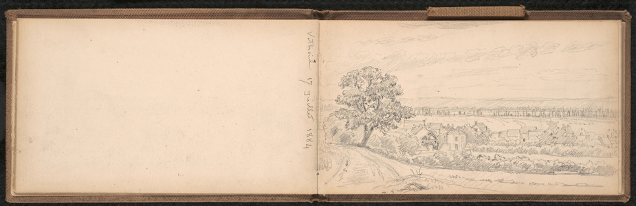 Vetheuil, 17th July 1884, page from a sketchbook, June 1883–September 1887 (graphite on paper)