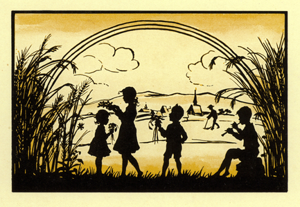 Silhouette from Sonnenkinder im Reigen des Jahres (colour litho)