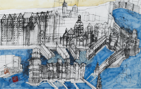 Untitled, 1993 (watercolor, pen and marker on paper)