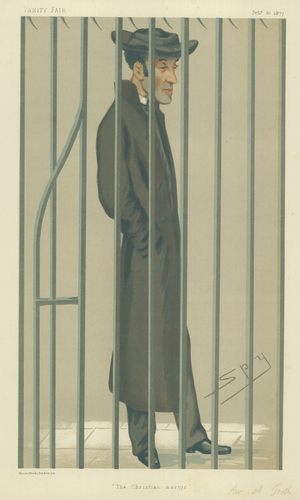 The Reverend Arthur Tooth, The Christian Martyr, 10 February 1877, Vanity Fair cartoon (colour litho)