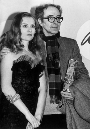 Jean Luc Godard with An Honour Cesar Given By Isabelle Huppert, 1987 (photo)
