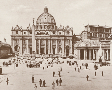 Roma, Piazza E Facciata Di S Pietro (b/w photo)