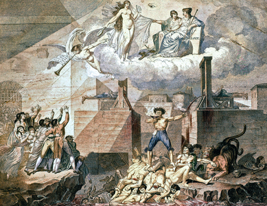 The Terror in north of France : massacres in Arras in Cambrai in 1793-1794 because of Joseph LeBon, engraving from a paper