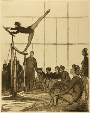 Exercise on the Bars, 1960s (etching)