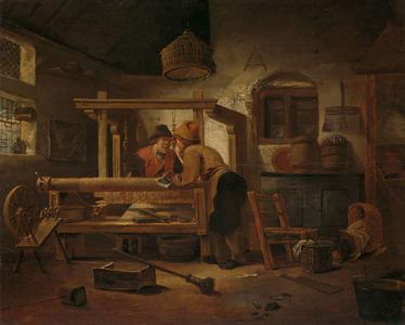 Weaver's Workshop, 1659 (oil on panel)