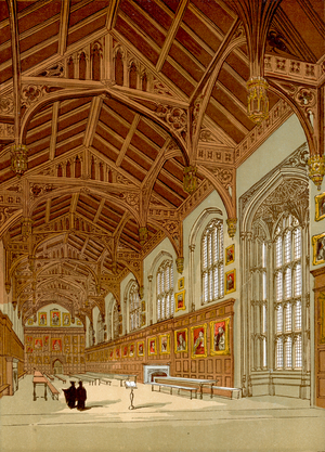 Christ Church Hall, Oxford (coloured engraving)
