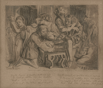 Hesterna Rosa, 1850 (pencil, pen & brown ink on buff paper)