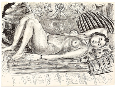 Reclining Nude on a Brasero, c.1926-1927 (pen and India ink on paper)