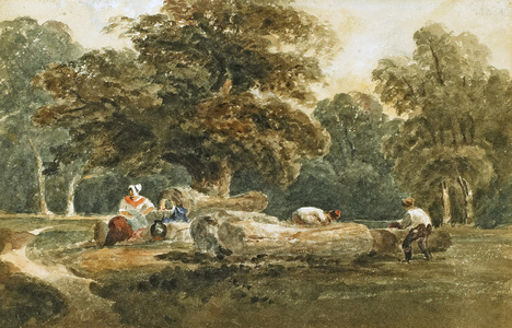 Timber Sawing, c.1820 (w/c on paper)