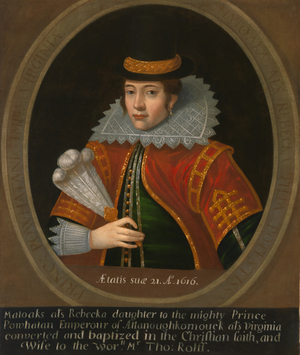 Pocahontas (c. 1595- 1617), after 1616 (oil on canvas)