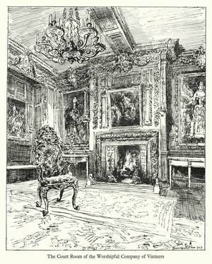 London: The Court Room of the Worshipful Company of Vintners (litho)