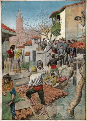 Floods in Sevilla, 1912 (print)
