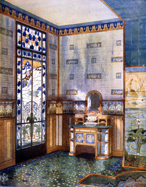 Bathroom,  early 20th century (illustration)