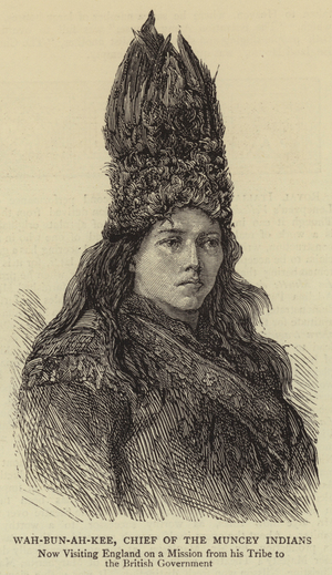 Wah-Bun-Ah-Kee, Chief of the Muncey Indians (engraving)